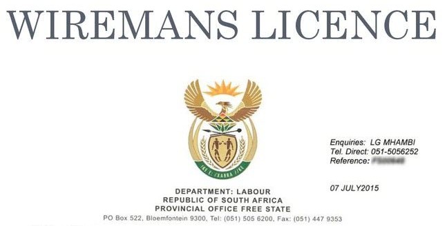 Wiremans licence header